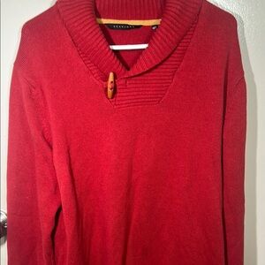 Red Shawl Collar Sweater